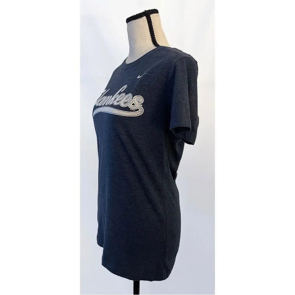 MLB Nike NY Yankees T Shirt | Bleach Effect Logo Short Sleeve Tee